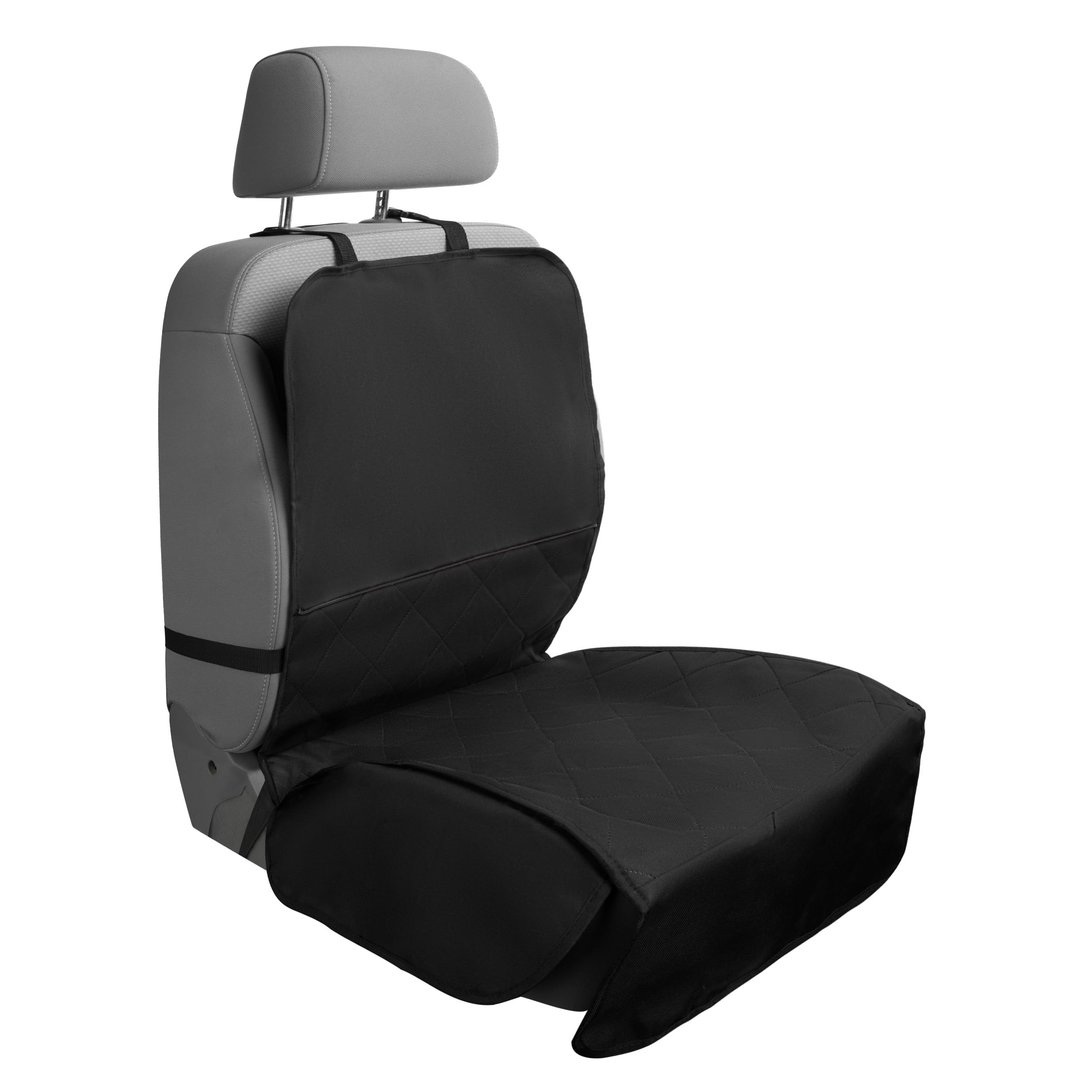 Custom Accessories Quilted Front Seat Pet Protector Car Seat Covers for Pets Universal-Fit Automotive Seat Covers Interior Accessories for Car Truck SUV Car Seat Protector - Black