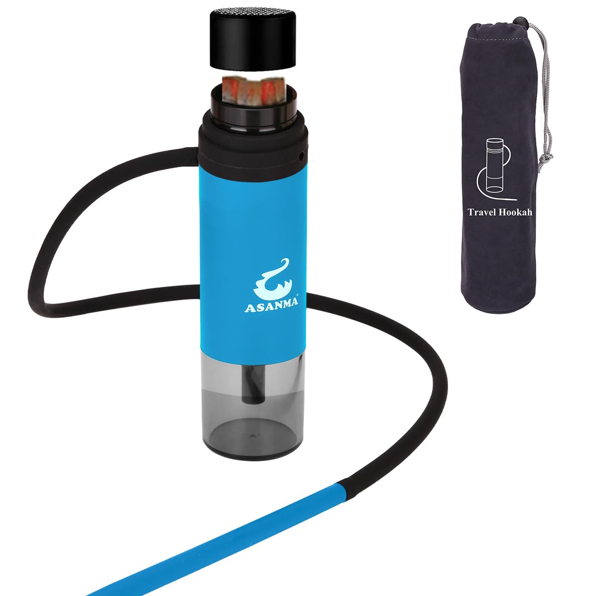 Mini Hookah Set Portable Hookah Cup With Everything For Car Travel Outdoor Inlude All Hookah Accessories (BLUE)
