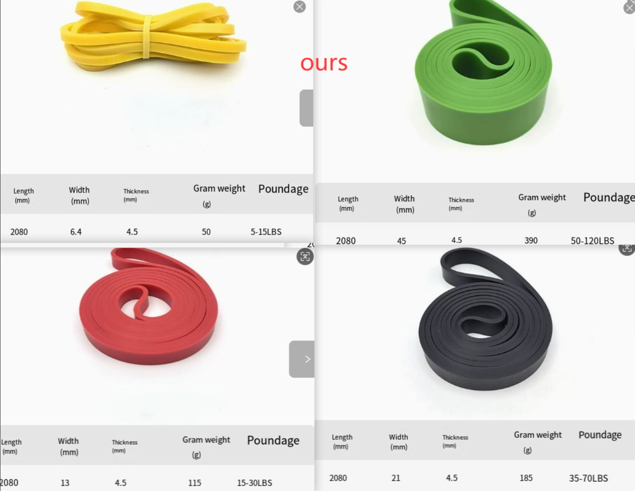 4PCS High Elastic Resistance Bands