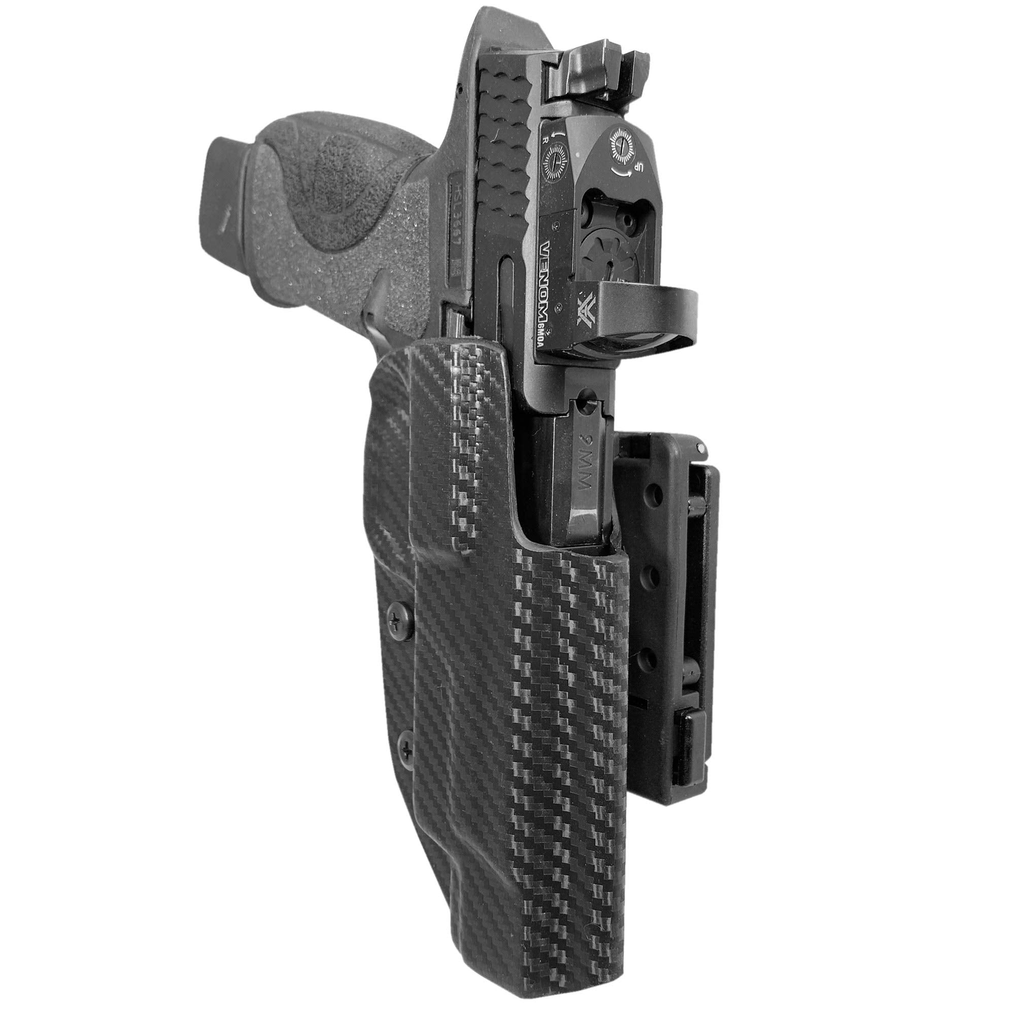 Black Scorpion Outdoor Gear OWB Kydex Pro IDPA Competition Holster fits Smith & Wesson M&P9 M&P40 M2.0 5 in (Carbon Fiber)