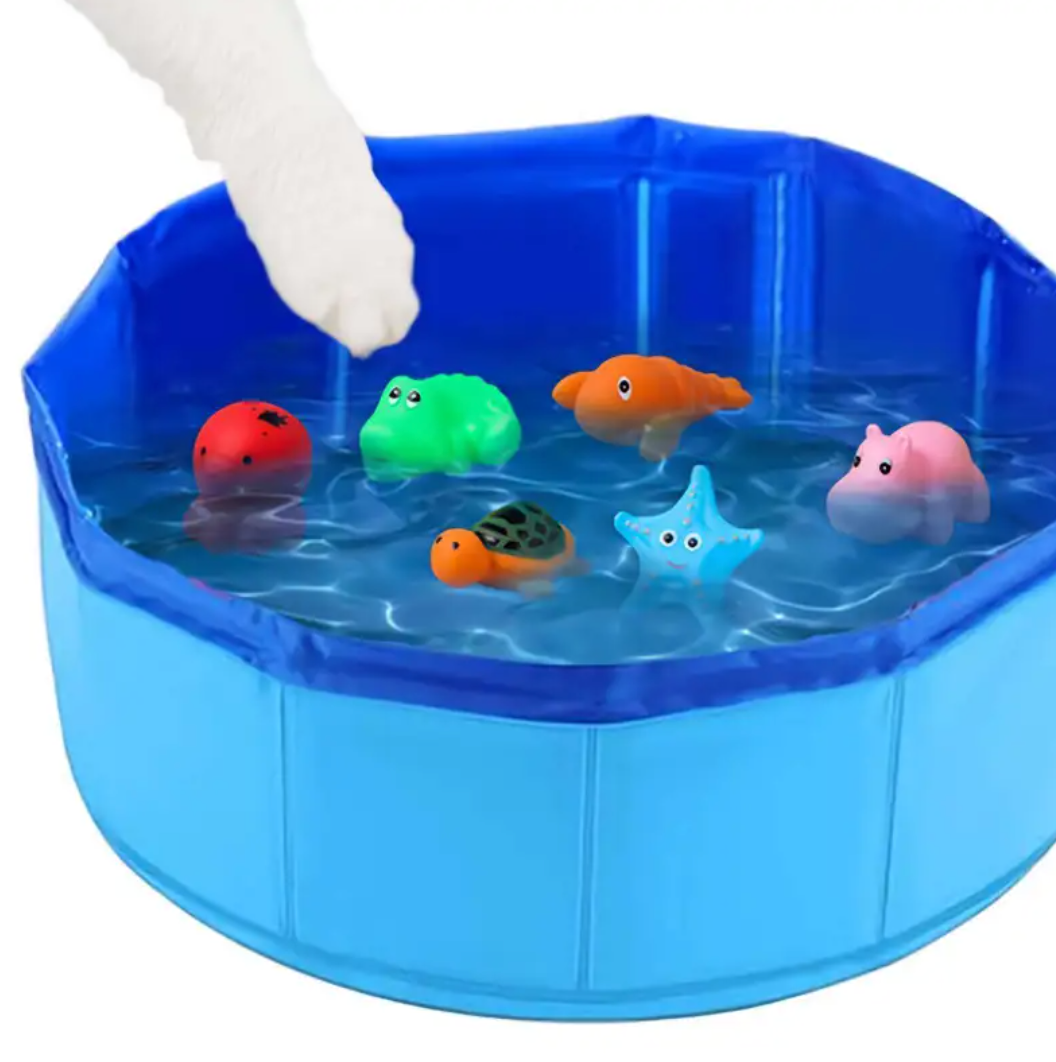 Foldable Pet Pool with Vinyl Toys